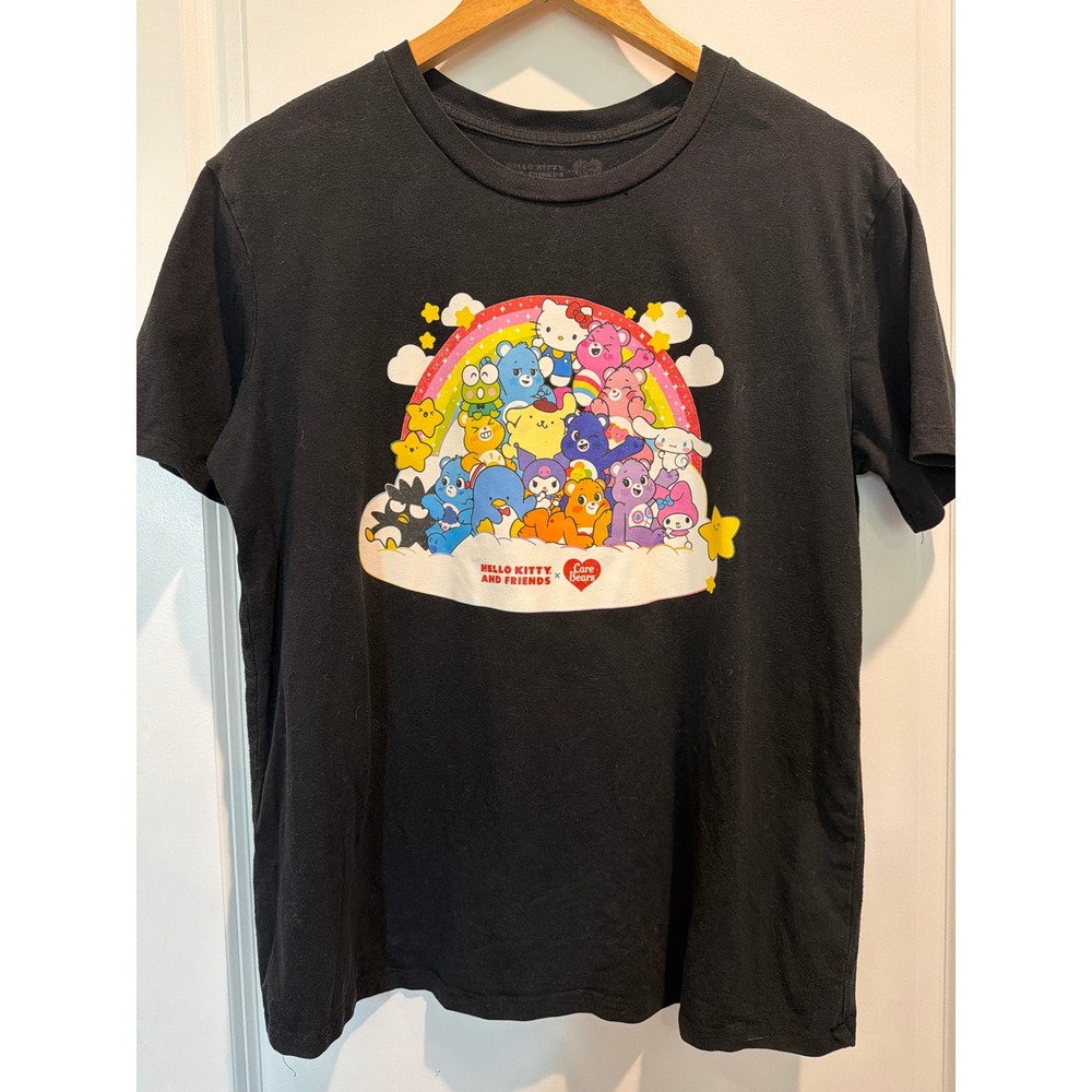 Hello Kitty and Friends x Care Bears Graphic T-Shirt Black Sanrio Large